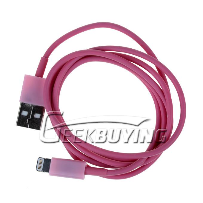 Brand New Fashion 8 Pin to USB Charger Cable for iPhone 6/6 Plus/5S/5C/5 iPod Touch 5 iPad Mini iPad 4 - Pink