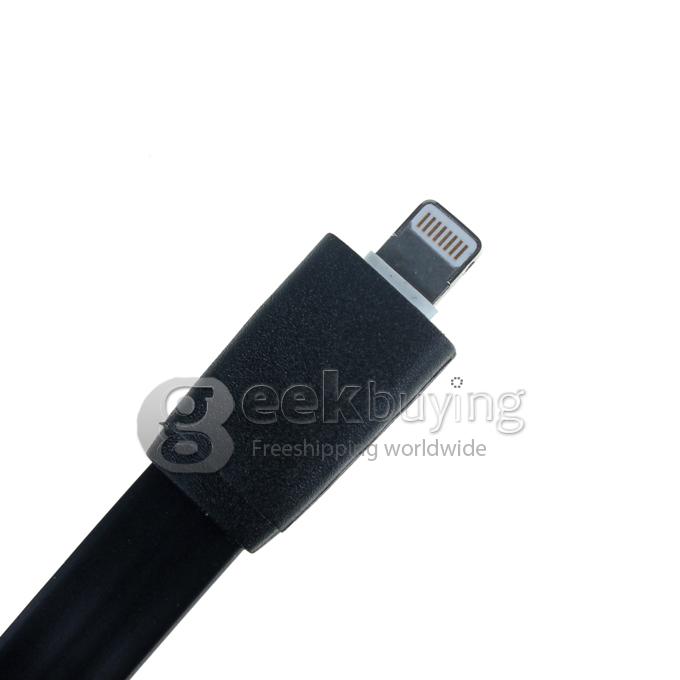 Brand New 1m 8 Pin USB Fat Noodle Sync Data Charger Cable for iPhone 6/6 Plus/5S/5C/5 /iPod /iPad Mini /iPad 4/iPod Touch 5 - Black