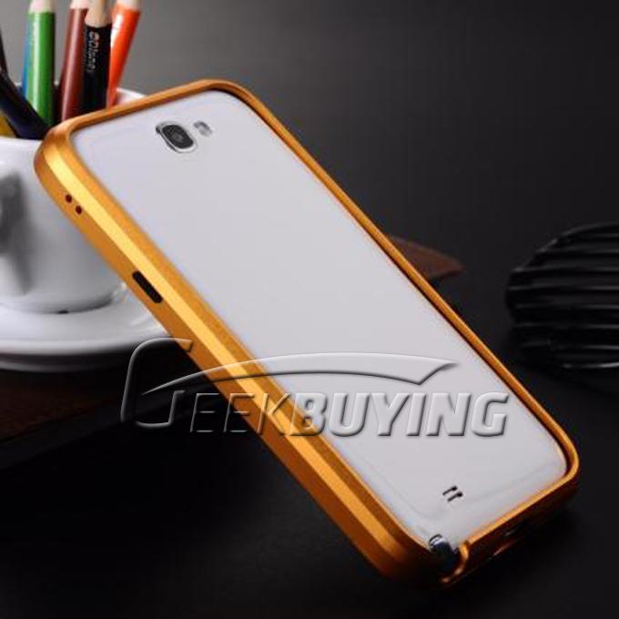 Fashion Aluminum Metal Frame Protective Bumper Case Cover for Samsung N7100 Galaxy Note 2 Gold
