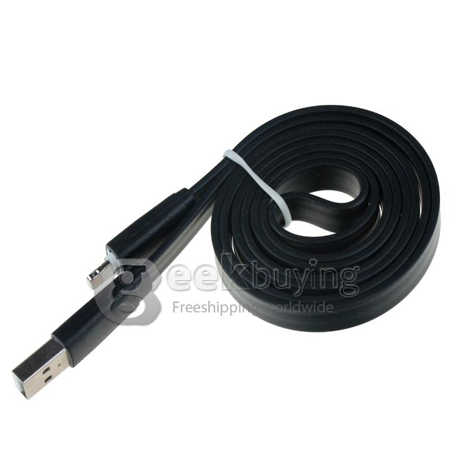 Brand New 1m 8 Pin USB Fat Noodle Sync Data Charger Cable for iPhone 6/6 Plus/5S/5C/5 /iPod /iPad Mini /iPad 4/iPod Touch 5 - Black