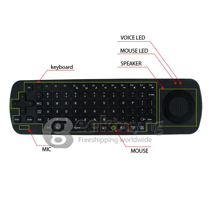 RC13-S (Measy RC13 Updated Version) 5 in 1 Wireless Air Fly Mouse & Keyboard Remote Control w/Audio/Speaker/Mic for Android TV BOX/PC(2005)