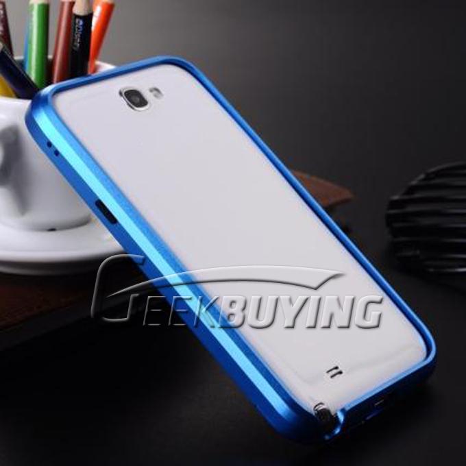 Fashion Aluminum Metal Frame Protective Bumper Case Cover for Samsung N7100 Galaxy Note 2 Blue