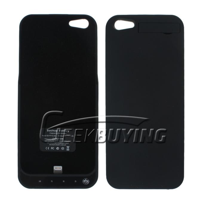Brand New 2000mah Portable External Backup Power Bank Case For iPhone 5S/5 - Black