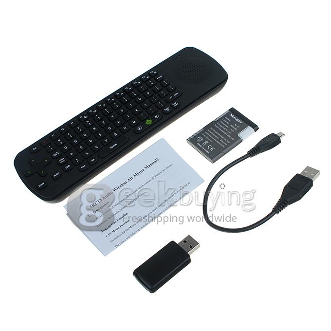 RC13-S (Measy RC13 Updated Version) 5 in 1 Wireless Air Fly Mouse & Keyboard Remote Control w/Audio/Speaker/Mic for Android TV BOX/PC(2005)