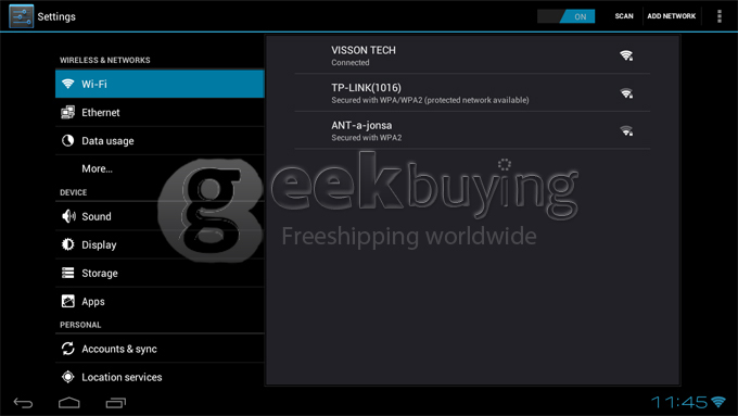A9 Amlogic 8726-M3 Android 4.0 Google TV Box XBMC 1080P Full Hardware Decoding 3 USB Port RJ45 Port Remote Included