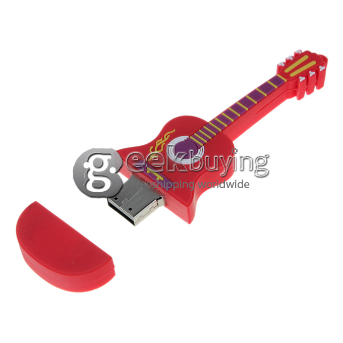 4GB Guitar Style USB 2.0 Flash Drive Disk for Laptop Computer PC----Red
