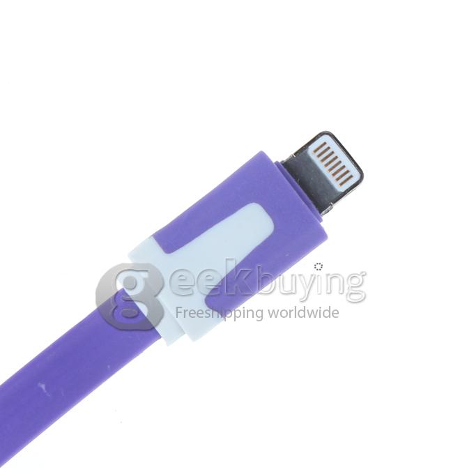Brand New 8 Pin USB Little Noodle Sync Data Charger Cable for iPhone 6/6 Plus/5S/5C/5 /iPod /iPad Mini /iPad 4/iPod Touch 5 - Purple