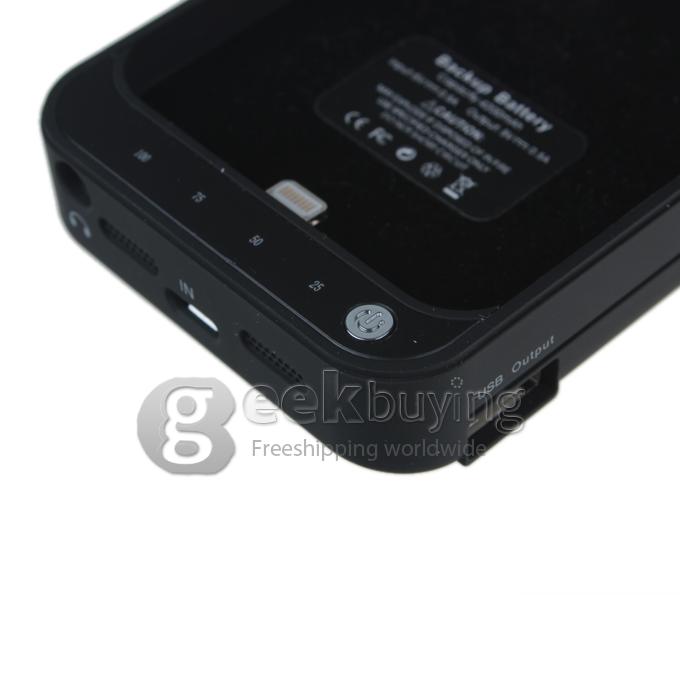4200mAh External Backup Battery Charger Case Power Bank for iPhone 5S 5 - Black