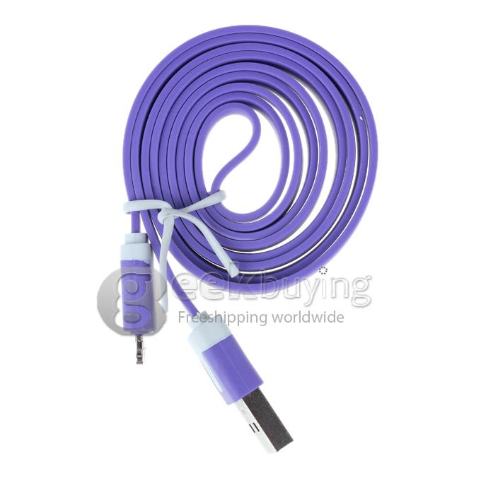 Brand New 8 Pin USB Little Noodle Sync Data Charger Cable for iPhone 6/6 Plus/5S/5C/5 /iPod /iPad Mini /iPad 4/iPod Touch 5 - Purple