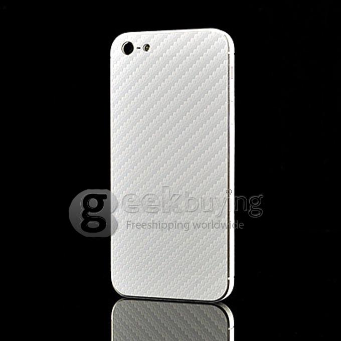 New Fashion Full Body Wrap Carbon Fibre Skin Sticker Vinyl Decal for iPhone 5S 5 - Silver