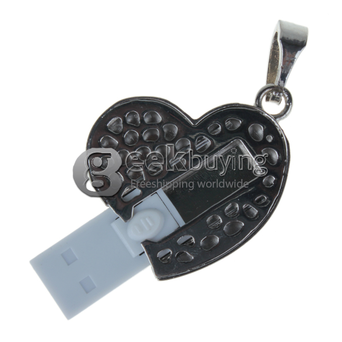 16GB USB 2.0 Hot Selling Colorful Jewelry Heart Shaped Flash Drive Memory Stick
