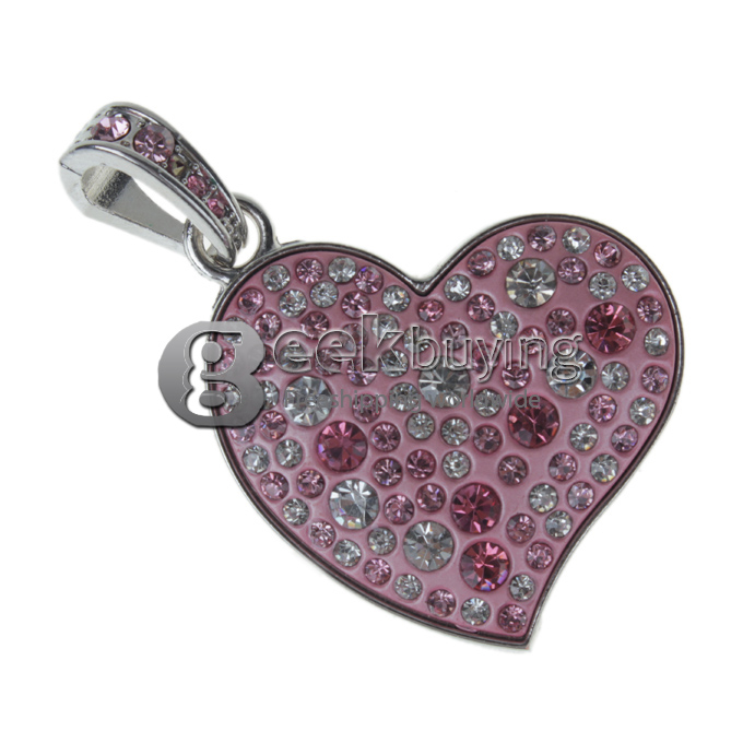 8GB USB 2.0 Hot Selling Colorful Jewelry Heart Shaped Flash Drive Memory Stick