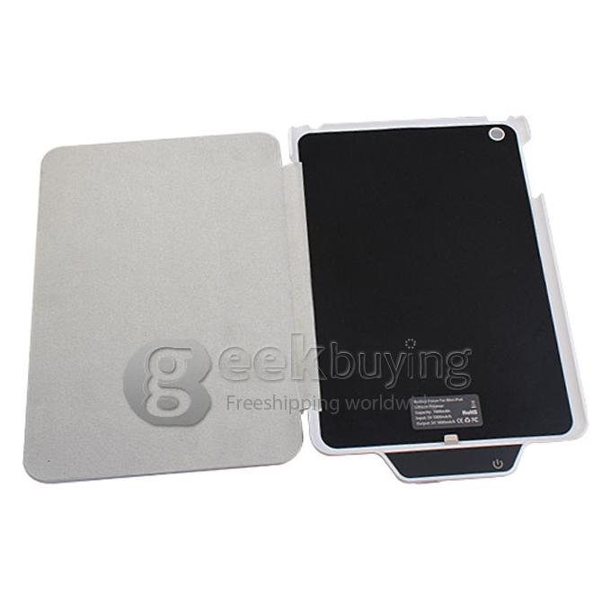 7000mAh Rechargeable External Backup Battery Charger with Case for iPad Mini - White
