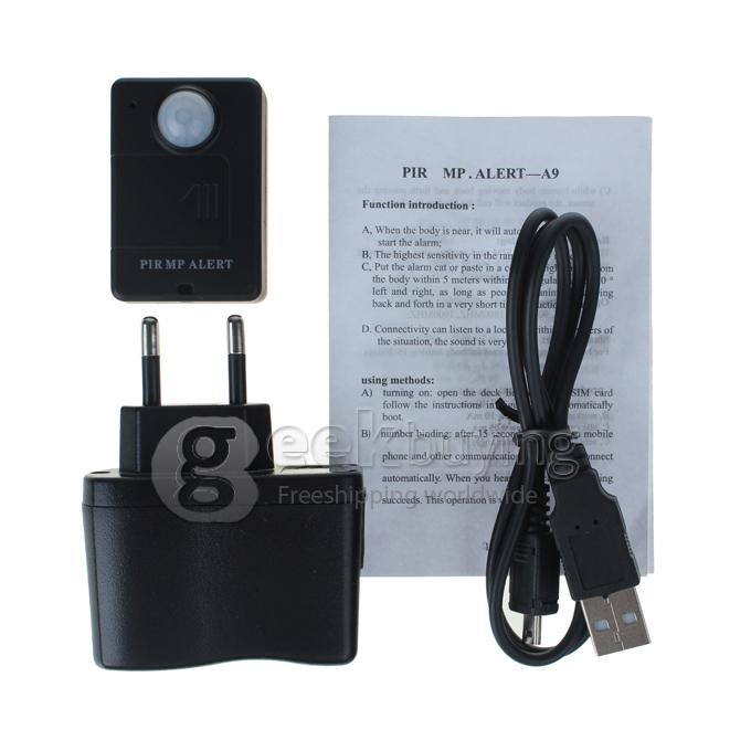 Mini GSM Alarm Wireless Remote Control Infrared Fence Home Burglar Security Alarm System - Black