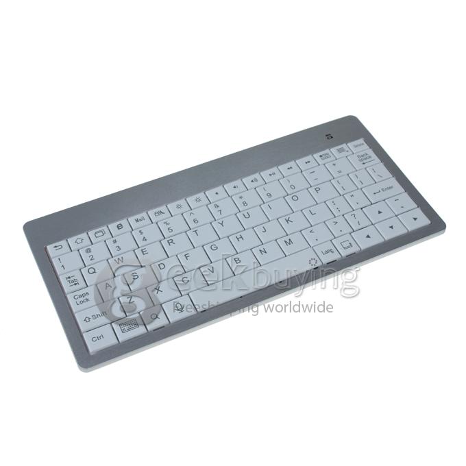 7 inch Aluminum Rechargeable Bluetooth Wireless Mini Slim Keyboard For Android Tablet PC White