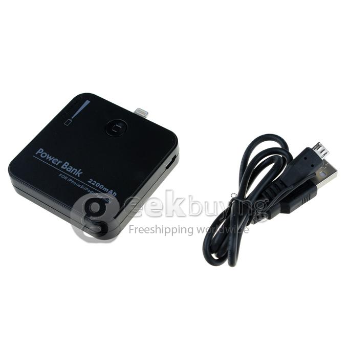 2200mAh Portable Rechargeable External Backup Battery Power Bank Charger Case for iPhone 5S 5C 5/iPad mini