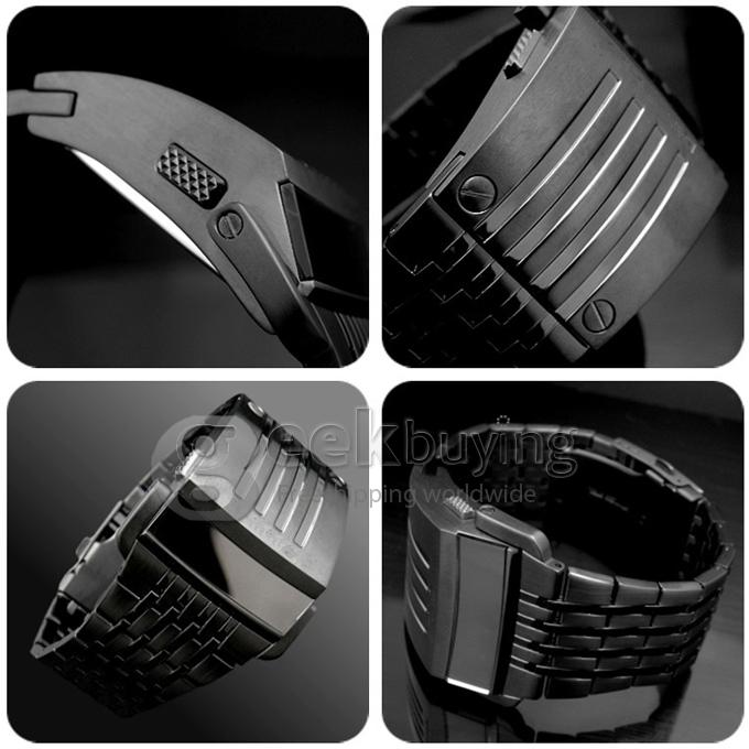 New Special Iron Man Style Men's Fashion Creative Concept Robot Electronic Digital OLED Wrist Watch Black