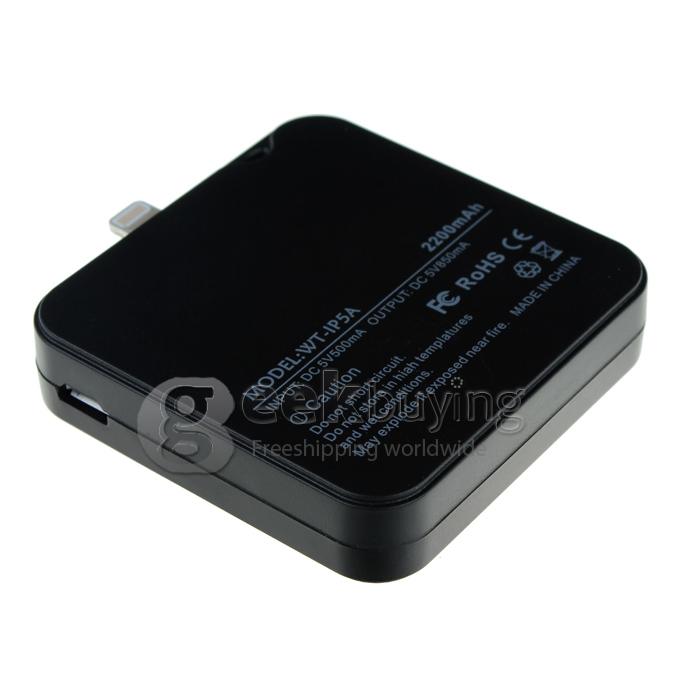 2200mAh Portable Rechargeable External Backup Battery Power Bank Charger Case for iPhone 5S 5C 5/iPad mini