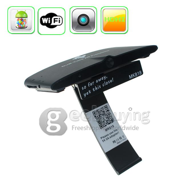 US Plug MK818 MK818B RK3066 Dual Core Mini PC TV Box Android 4.1 OS 1G RAM 8G With Built-in Camera Mic RJ45 HDMI 3.5mm Jack