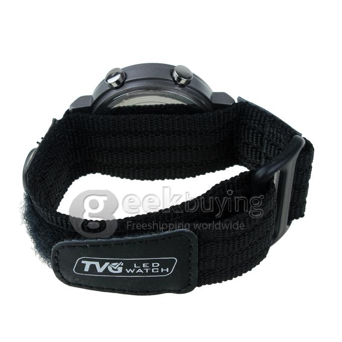 TVG Fashionable Waterproof LED Sports with Compass Watch for Men - Black