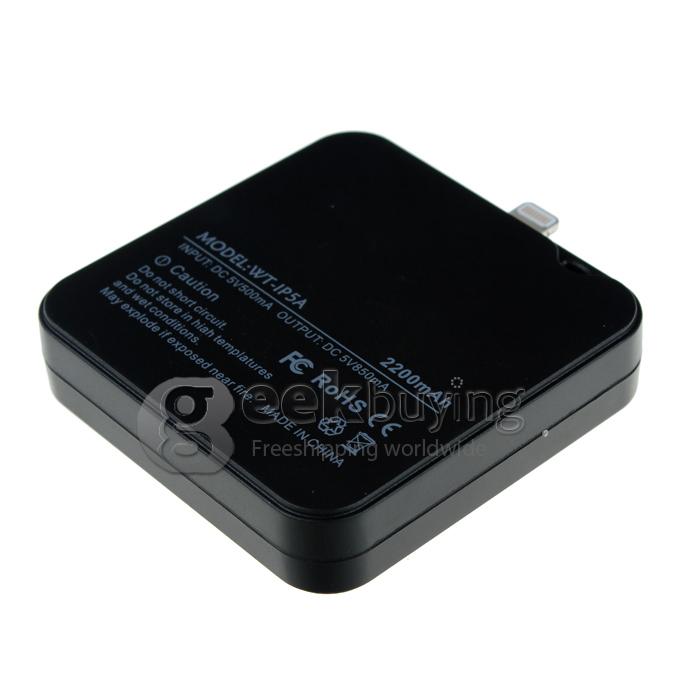 2200mAh Portable Rechargeable External Backup Battery Power Bank Charger Case for iPhone 5S 5C 5/iPad mini