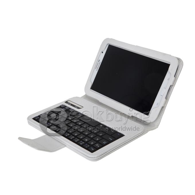 New Wireless Bluetooth Detachable Keyboard Leather Case With Holder For Samsung N5100 Galaxy Note 8.0-White
