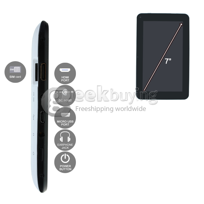 Cube U25GT 7 Inch Android 4.1 OS Tablet PC 1024*600 RK2928 8GB Camera HDMI support External 3G