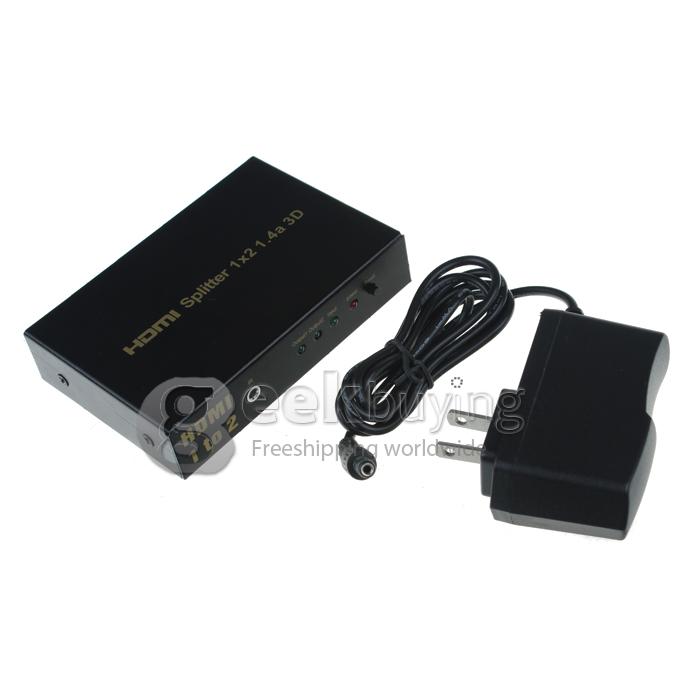 2 Port 1080P Video HDMI Switcher Switch Splitter with IR Remote Splitter Box HDMI 1.4a for HDTV TV DVD PS3