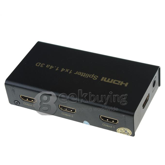 4 Port 1080P Video HDMI Splitter Switch Switcher HDMI 1.4a for HDTV TV DVD PS3