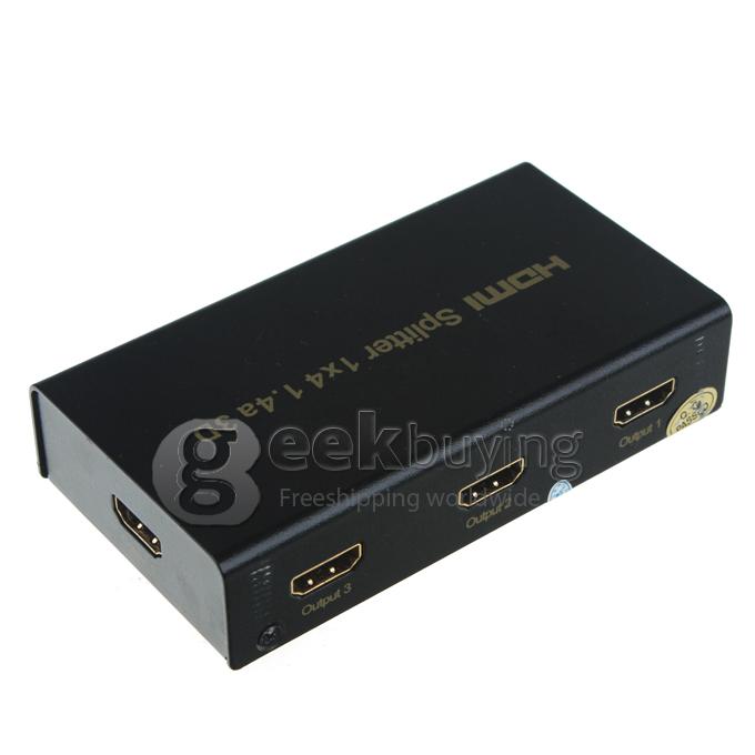 4 Port 1080P Video HDMI Splitter Switch Switcher HDMI 1.4a for HDTV TV DVD PS3