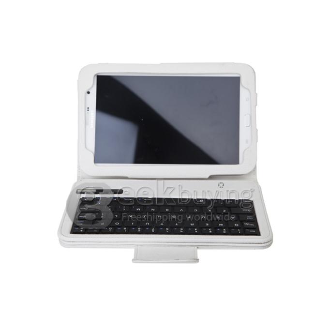New Wireless Bluetooth Detachable Keyboard Leather Case With Holder For Samsung N5100 Galaxy Note 8.0-White