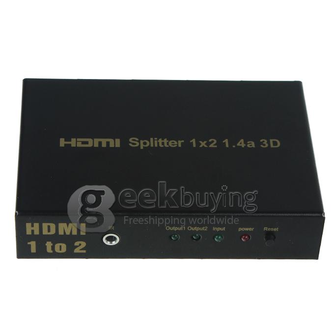 2 Port 1080P Video HDMI Switcher Switch Splitter with IR Remote Splitter Box HDMI 1.4a for HDTV TV DVD PS3