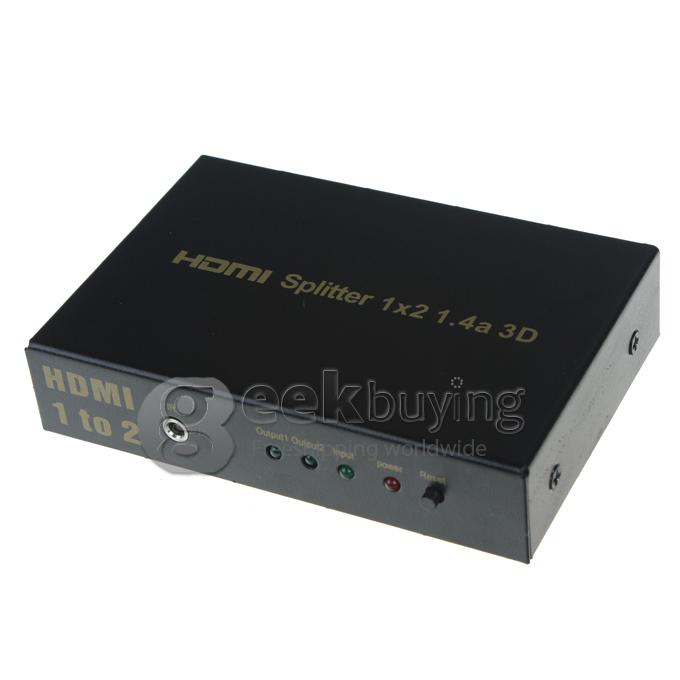 2 Port 1080P Video HDMI Switcher Switch Splitter with IR Remote Splitter Box HDMI 1.4a for HDTV TV DVD PS3