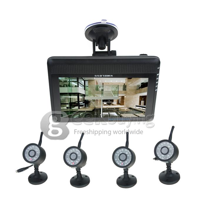 7 Inch HD LCD Screen 4CH Digital Wireless Night Vision Camera Office/Baby Monitor DVR Monitoring System