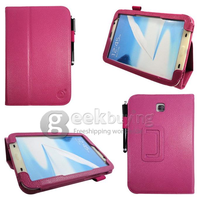 New PU Leather Cover Case with Holder for Samsung Galaxy Note 8.0 N5100 - Rose