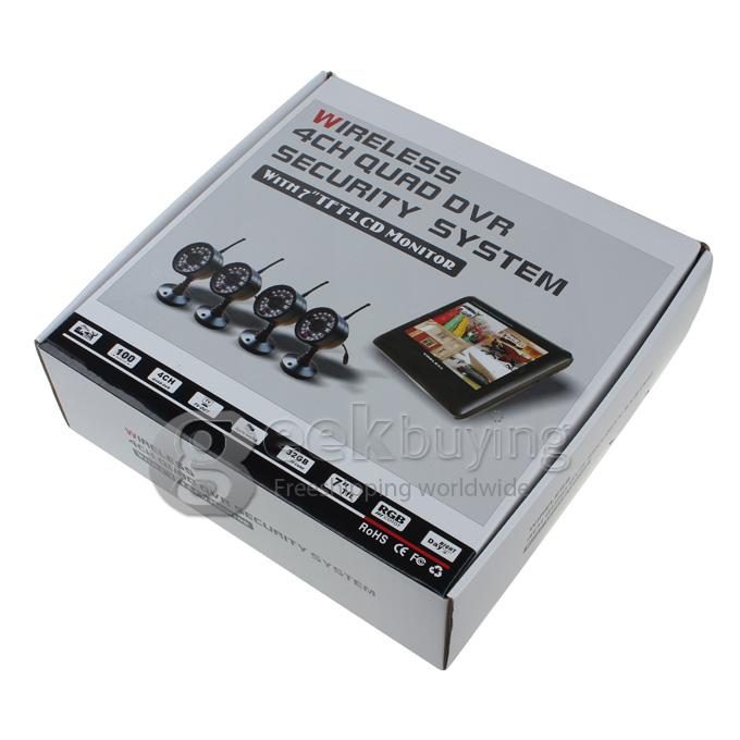 7 Inch HD LCD Screen 4CH Digital Wireless Night Vision Camera Office/Baby Monitor DVR Monitoring System