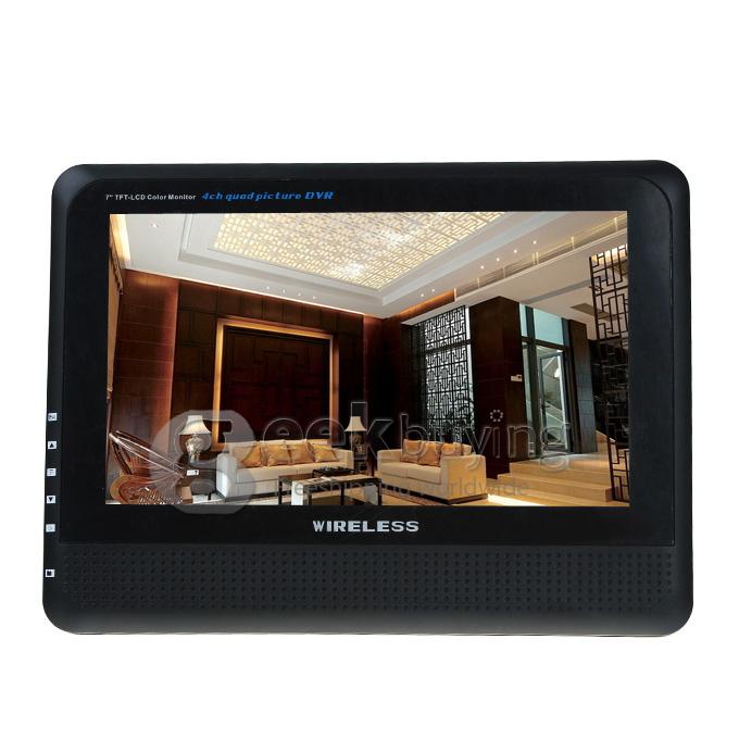 7 Inch HD LCD Screen 4CH Digital Wireless Night Vision Camera Office/Baby Monitor DVR Monitoring System