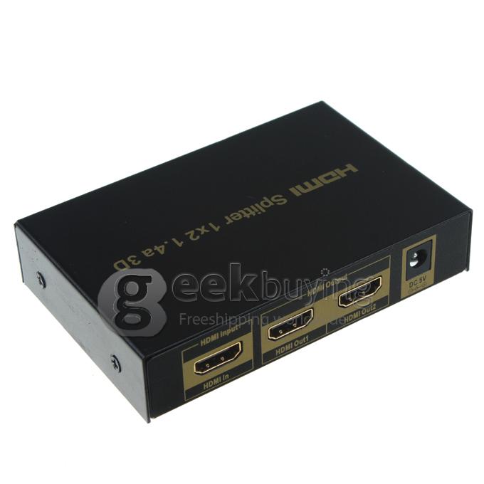 2 Port 1080P Video HDMI Switcher Switch Splitter with IR Remote Splitter Box HDMI 1.4a for HDTV TV DVD PS3
