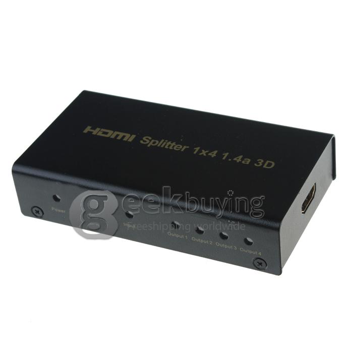 4 Port 1080P Video HDMI Splitter Switch Switcher HDMI 1.4a for HDTV TV DVD PS3