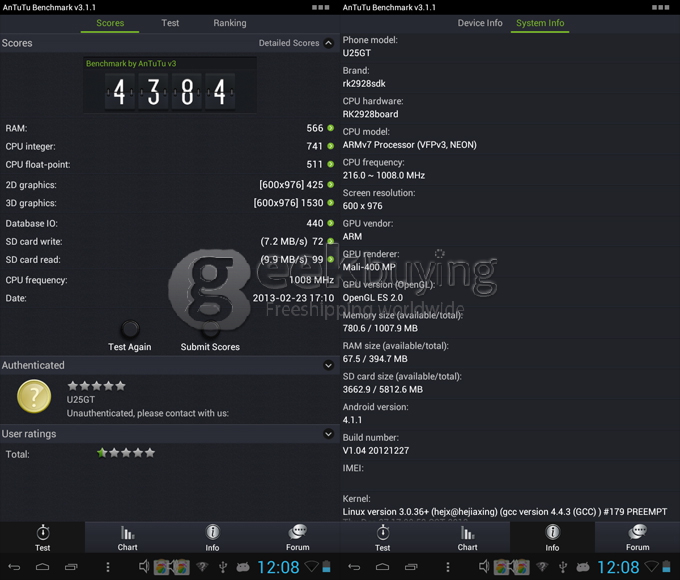 Cube U25GT 7 Inch Android 4.1 OS Tablet PC 1024*600 RK2928 8GB Camera HDMI support External 3G