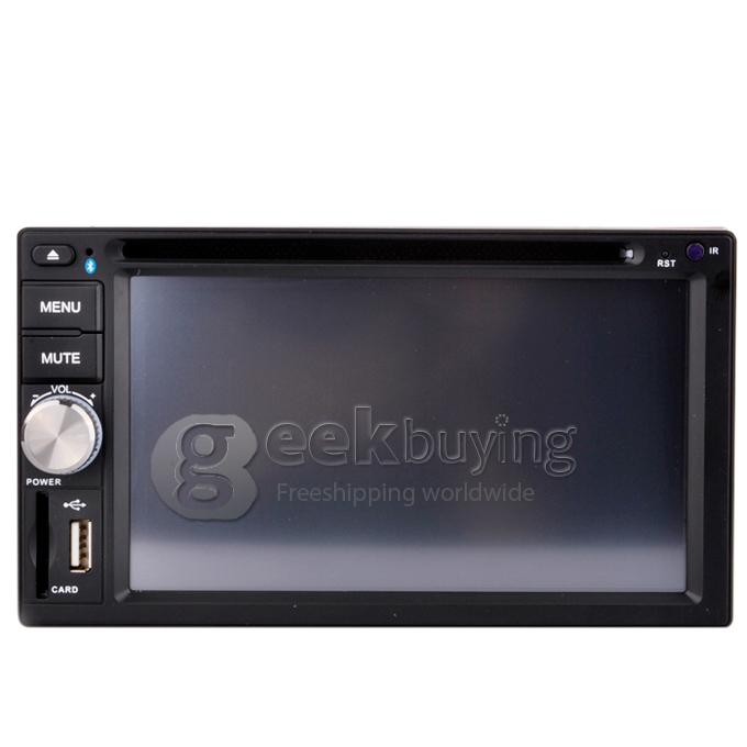 6.2 Inch 16:9 HD Digital Screen 800*480 2Din Fixed Panel Design Car DVD Player(,FM,Bluetooth,AV,TV,For IPOD,MP3)
