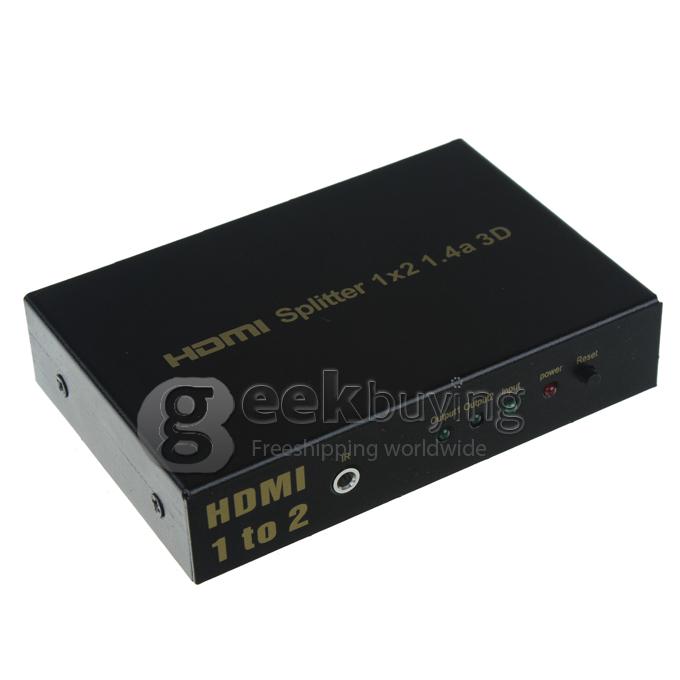 2 Port 1080P Video HDMI Switcher Switch Splitter with IR Remote Splitter Box HDMI 1.4a for HDTV TV DVD PS3