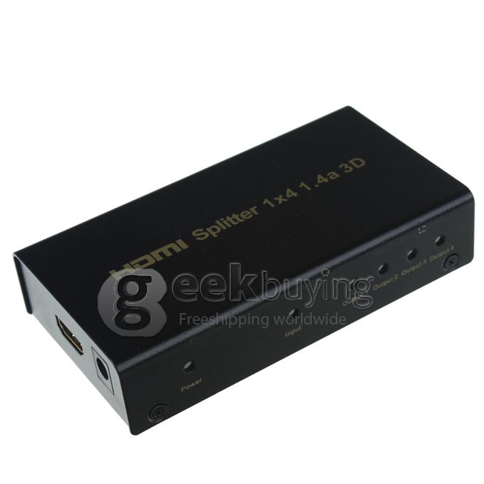 4 Port 1080P Video HDMI Splitter Switch Switcher HDMI 1.4a for HDTV TV DVD PS3