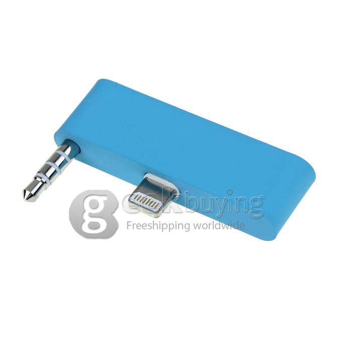 Portable Converter Data/Charger/Audio Adapter 8 pin to 30 pin for iPhone 5S 5C 5 /iPod Touch 5 - Blue