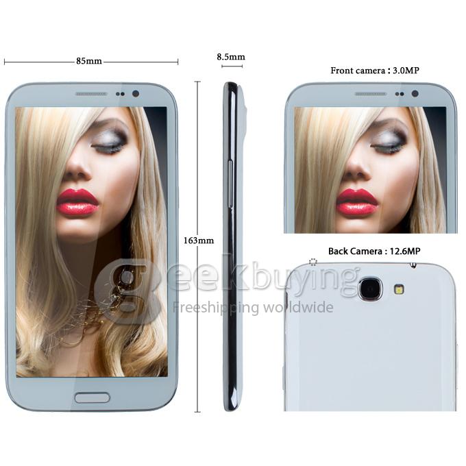 Haipai N7889 6.0inch IPS HD Screen MTK6589 Quad Core 1GB RAM+16GB ROM 12.6MP Camera Android 4.2.1 OS 3G/GPS - White