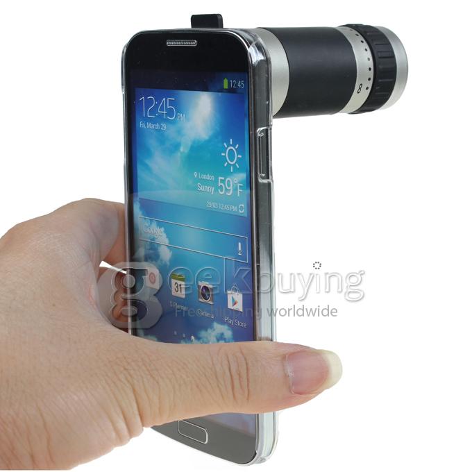 8X Zoom Telescope Lens with Clear Case for Samsung Galaxy S4 GT-i9500