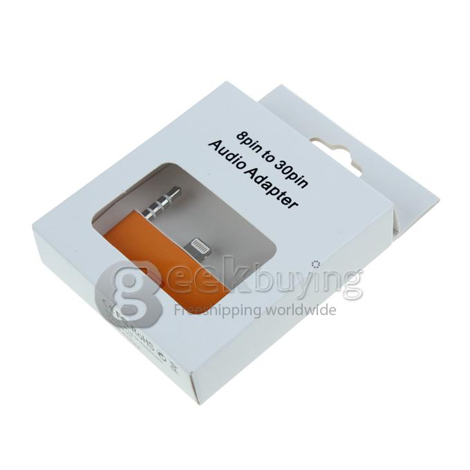 Portable Converter Data/Charger/Audio Adapter for iPhone 5S 5C 5 /iPod Touch 5 - Orange