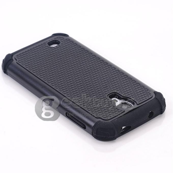 Heavy Duty Rugged Hybrid Armor Hard Case Cover for Samsung Galaxy S4 SIV i9500-Black