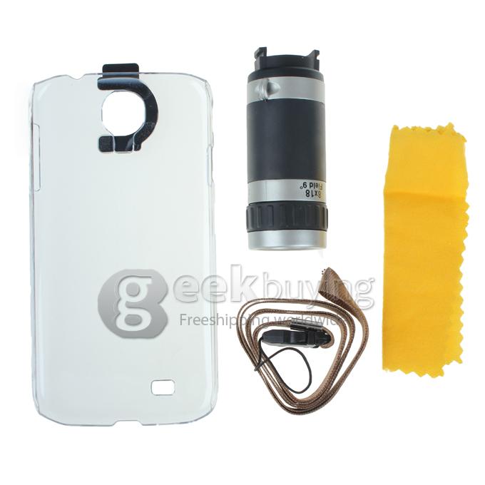 8X Zoom Telescope Lens with Clear Case for Samsung Galaxy S4 GT-i9500