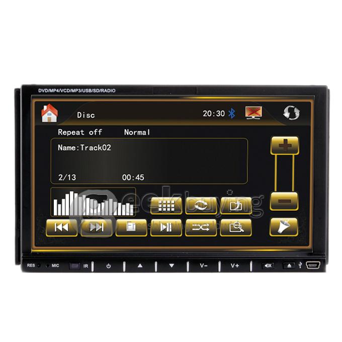 7 Inch 16:9 HD Digital Screen 800*480 2Din Slide Panel Design Car DVD Player(GPS,FM,Bluetooth,AV,TV,For IPOD,MP3)